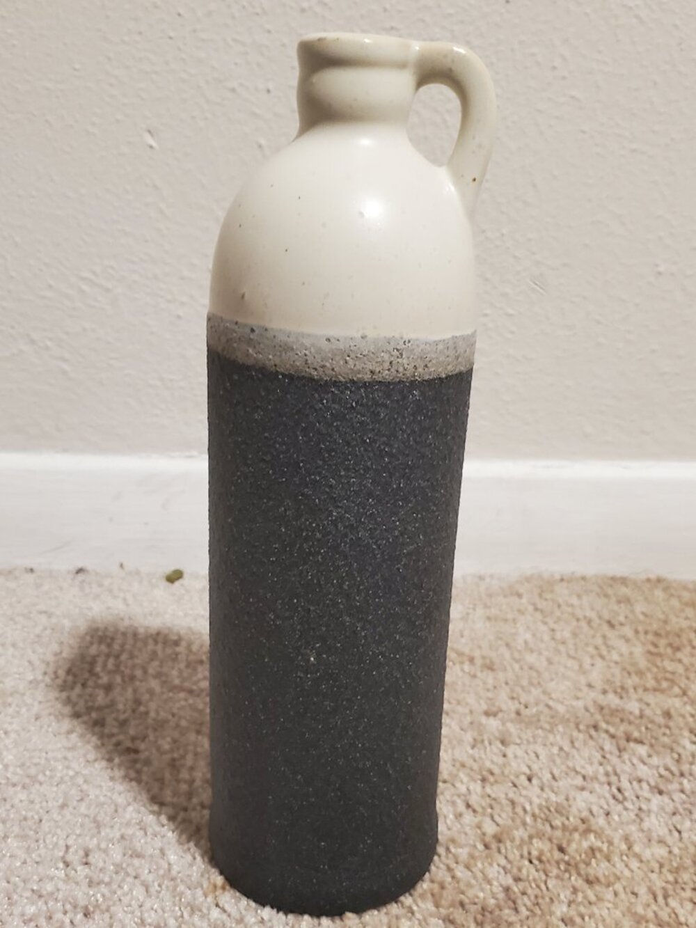 Sullivans Tall Modern Farmhouse Ceramic Jug Vase | Black & Cream Two-Tone